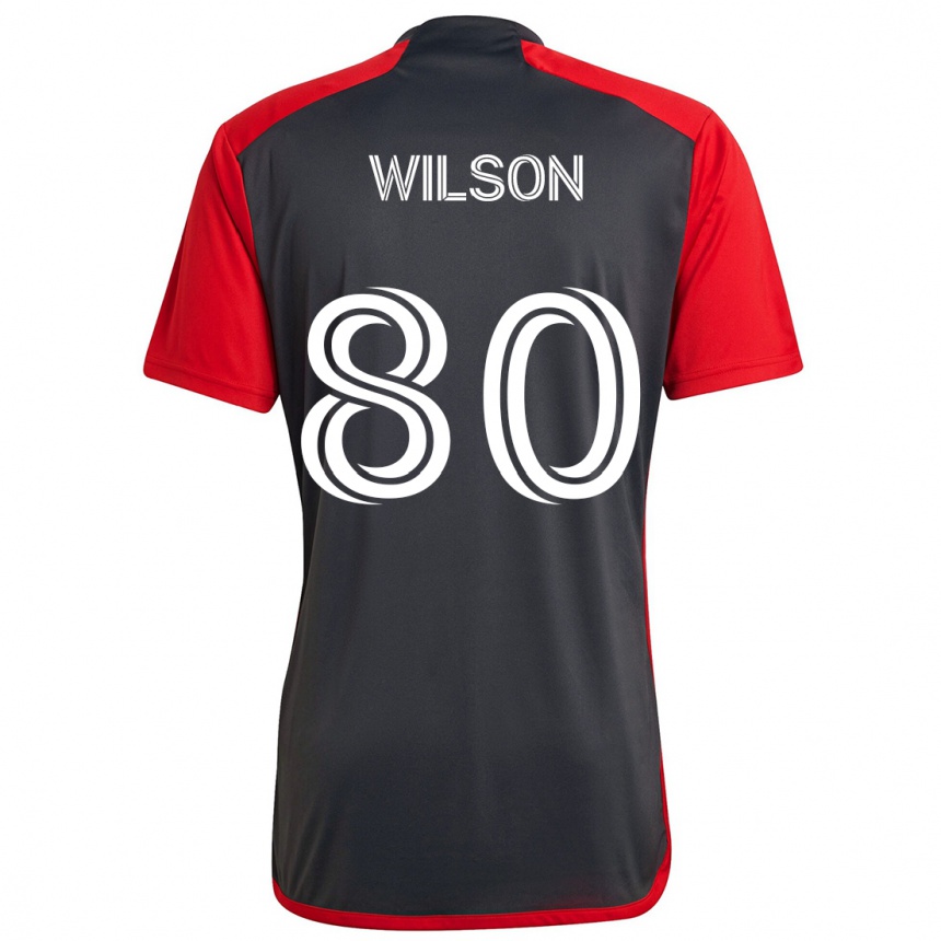 Kids Football Shafique Wilson #80 Grayn Red Home Jersey 2024/25 T-Shirt