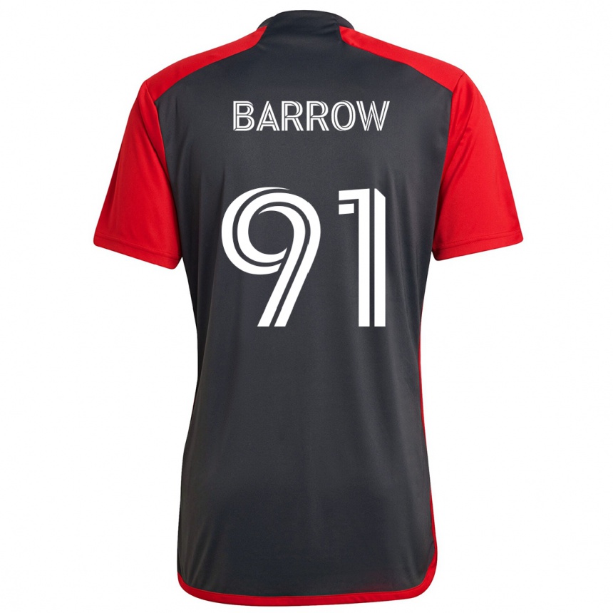 Kids Football Dékwon Barrow #91 Grayn Red Home Jersey 2024/25 T-Shirt