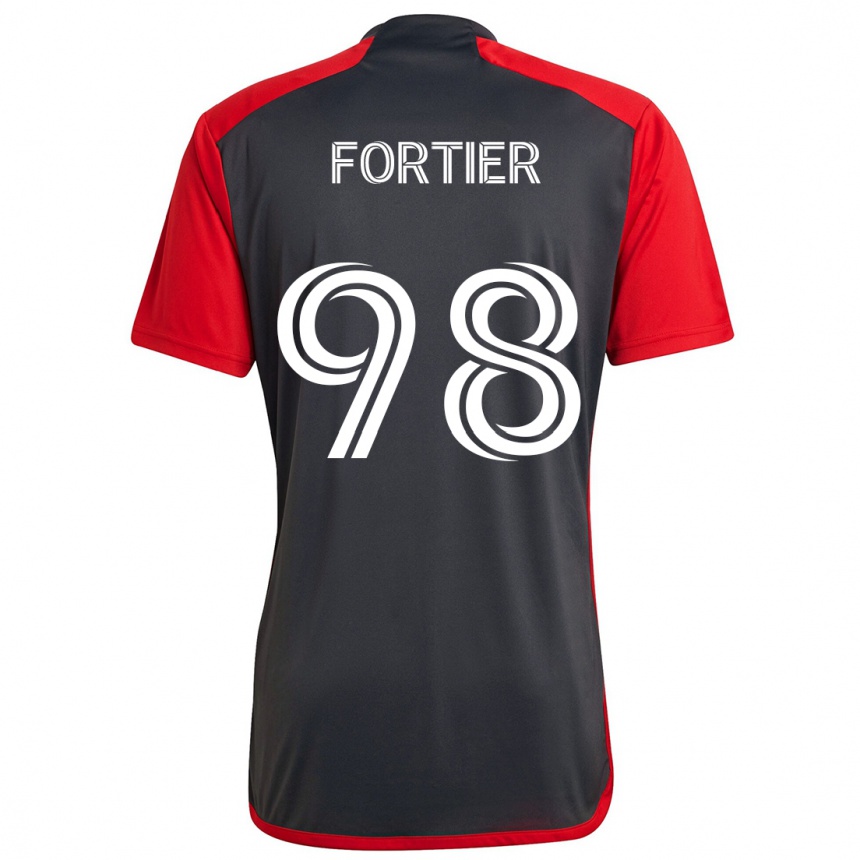 Kids Football Kristjan Fortier #98 Grayn Red Home Jersey 2024/25 T-Shirt