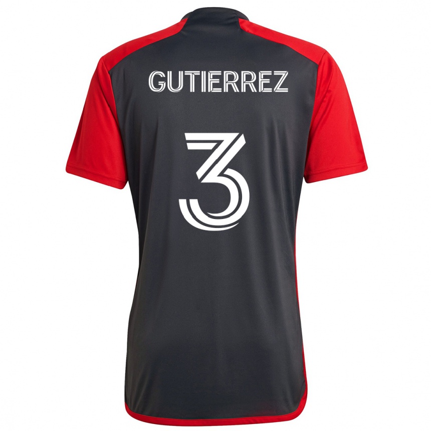 Kids Football Cristián Gutiérrez #3 Grayn Red Home Jersey 2024/25 T-Shirt