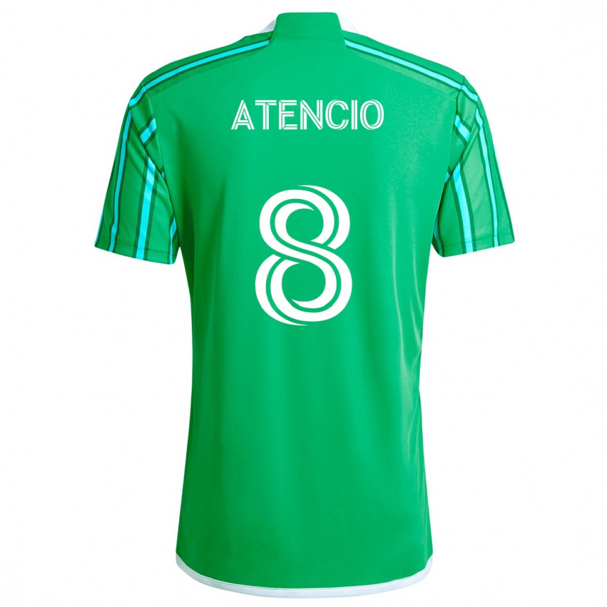 Kids Football Josh Atencio #8 Green White Home Jersey 2024/25 T-Shirt