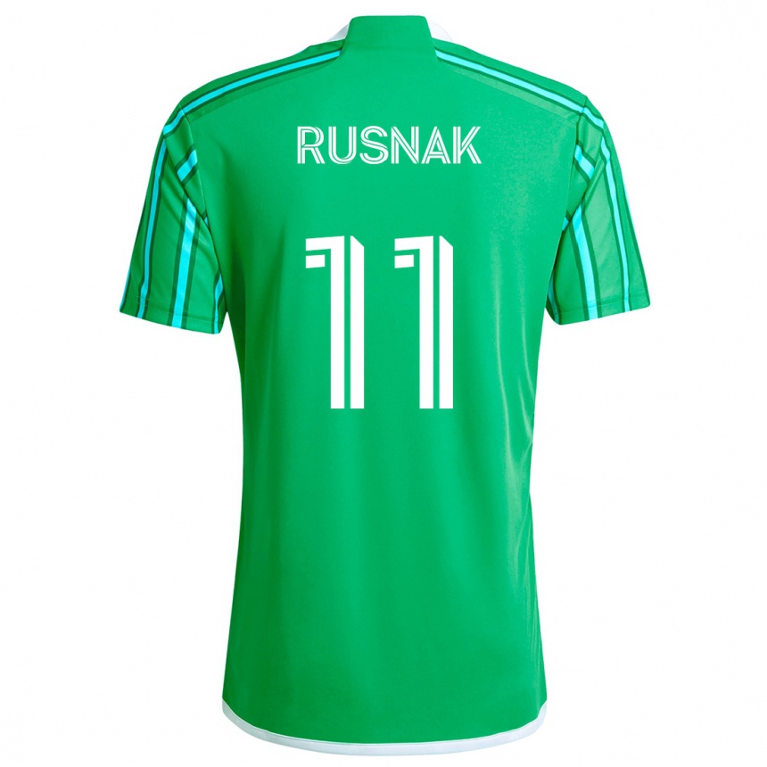 Kids Football Albert Rusnák #11 Green White Home Jersey 2024/25 T-Shirt