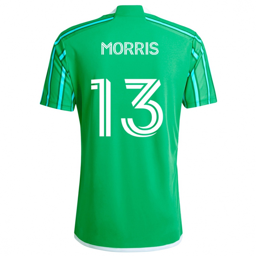 Kids Football Jordan Morris #13 Green White Home Jersey 2024/25 T-Shirt