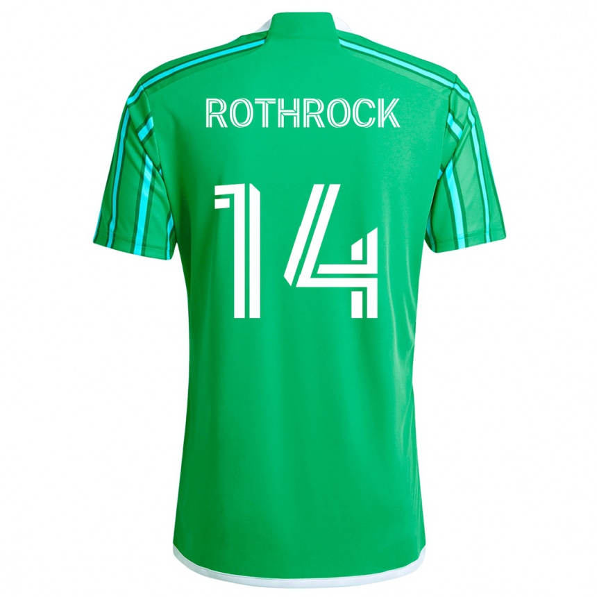 Kids Football Paul Rothrock #14 Green White Home Jersey 2024/25 T-Shirt