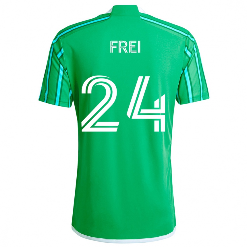 Kids Football Stefan Frei #24 Green White Home Jersey 2024/25 T-Shirt