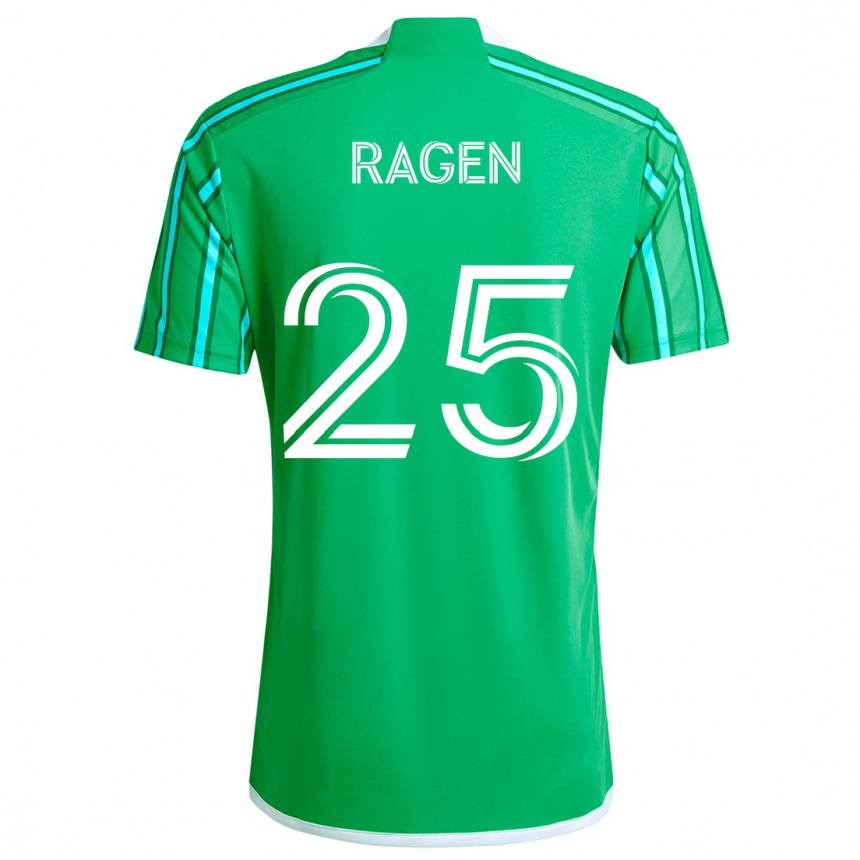 Kids Football Jackson Ragen #25 Green White Home Jersey 2024/25 T-Shirt