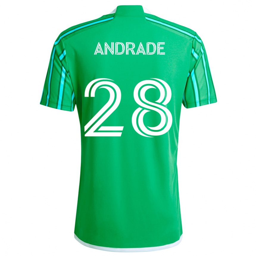 Kids Football Yeimar Gómez Andrade #28 Green White Home Jersey 2024/25 T-Shirt