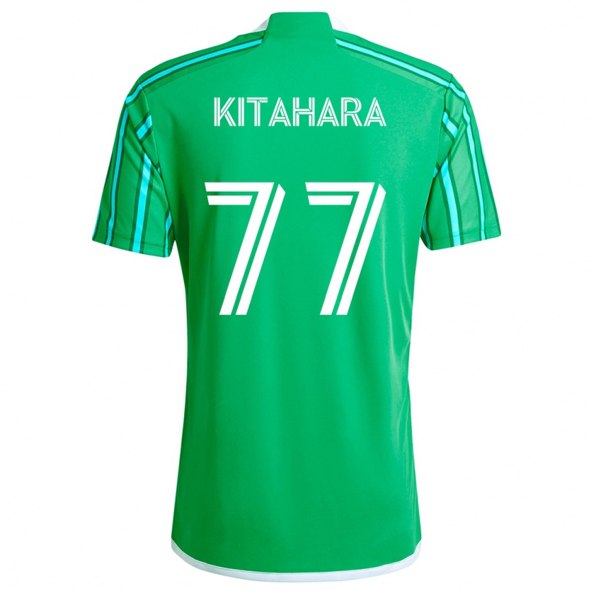 Kids Football Sota Kitahara #77 Green White Home Jersey 2024/25 T-Shirt