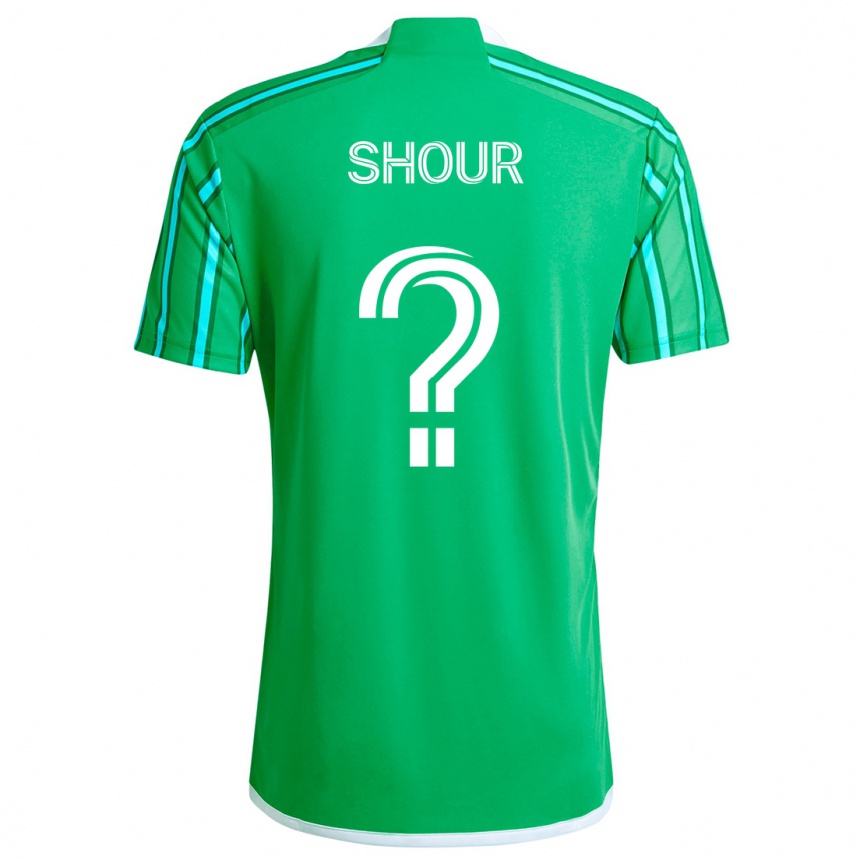 Kids Football Mohammed Shour #0 Green White Home Jersey 2024/25 T-Shirt