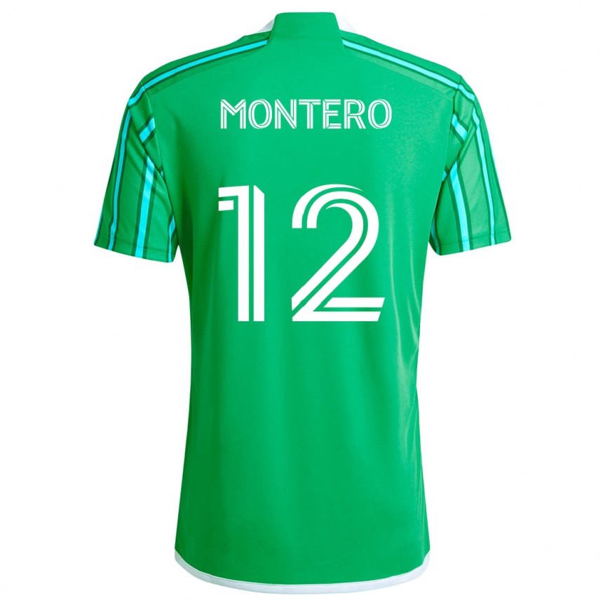 Kids Football Fredy Montero #12 Green White Home Jersey 2024/25 T-Shirt