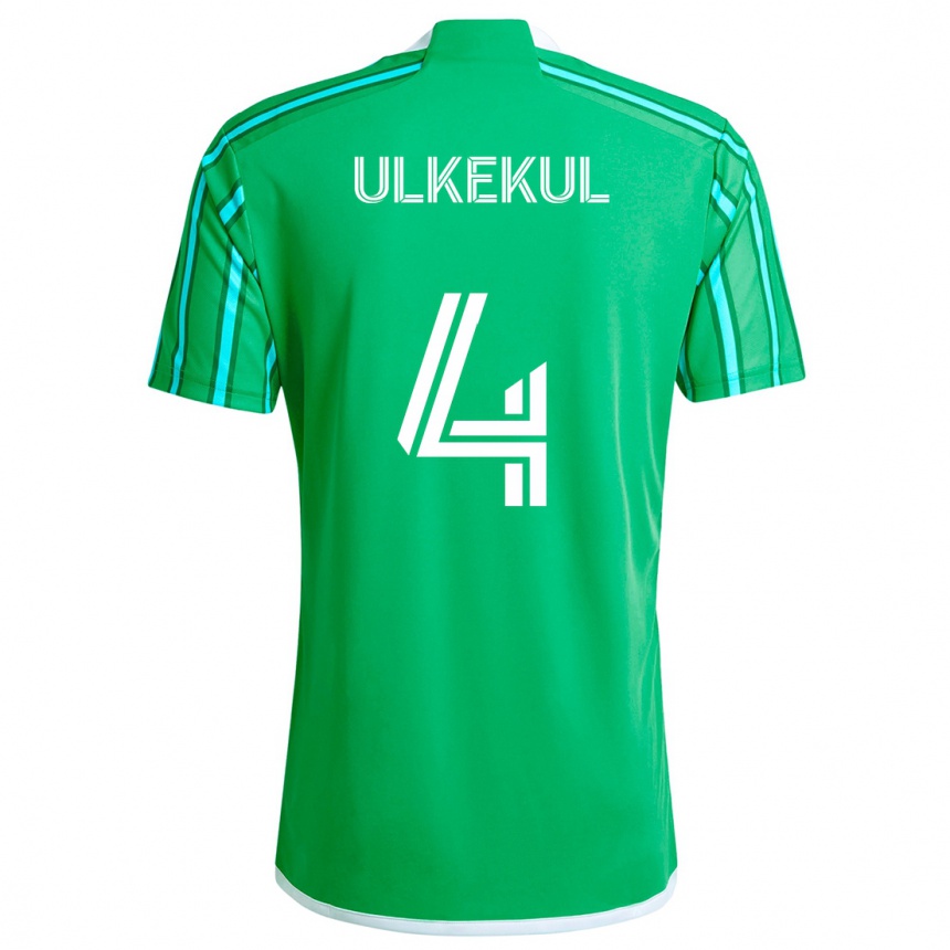 Kids Football Jodi Ulkekul #4 Green White Home Jersey 2024/25 T-Shirt