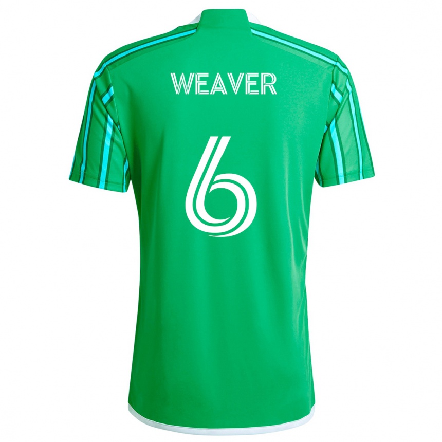 Kids Football Morgan Weaver #6 Green White Home Jersey 2024/25 T-Shirt