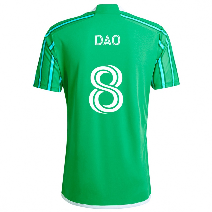 Kids Football Kaylee Dao #8 Green White Home Jersey 2024/25 T-Shirt