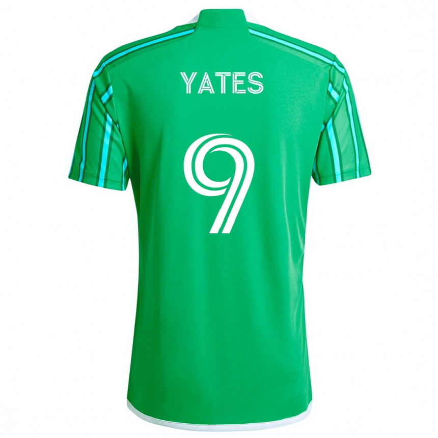 Kids Football Summer Yates #9 Green White Home Jersey 2024/25 T-Shirt