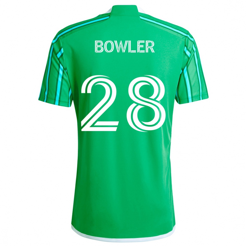 Kids Football Rachel Bowler #28 Green White Home Jersey 2024/25 T-Shirt