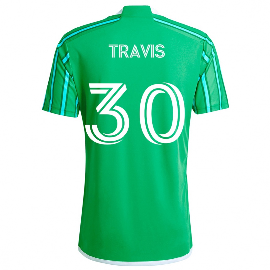 Kids Football Riley Travis #30 Green White Home Jersey 2024/25 T-Shirt