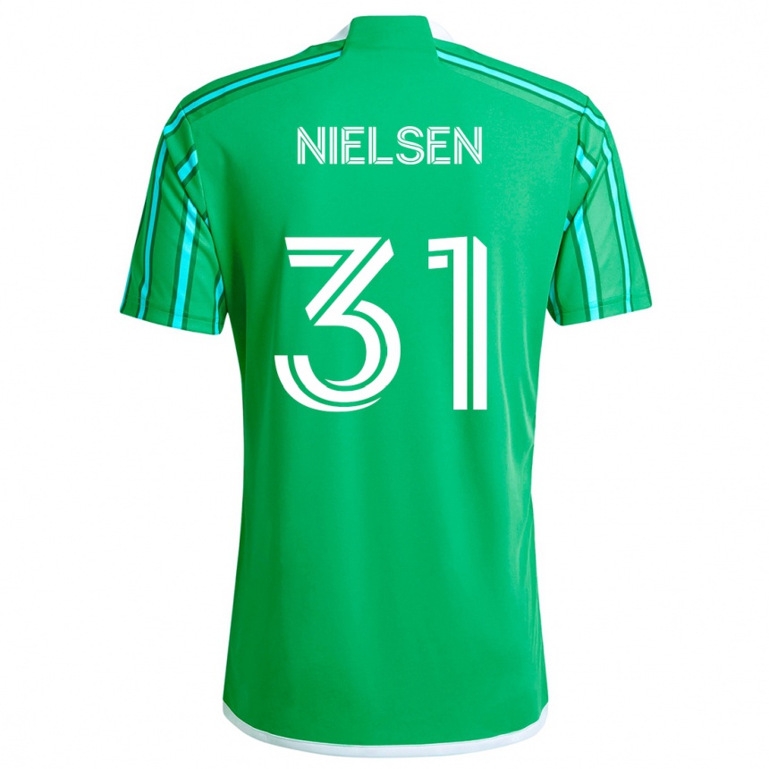 Kids Football Madeline Nielsen #31 Green White Home Jersey 2024/25 T-Shirt