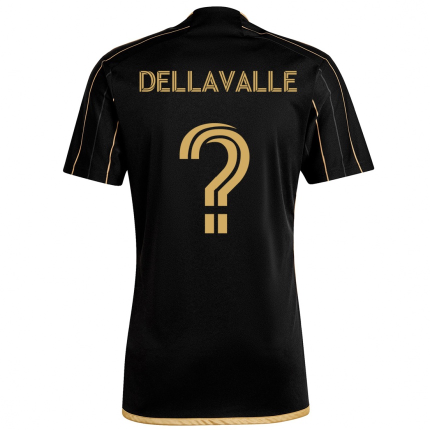 Kids Football Lorenzo Dellavalle #0 Black Gold Home Jersey 2024/25 T-Shirt