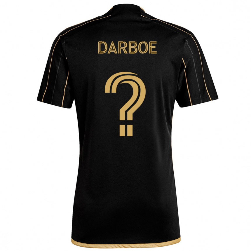 Kids Football Bajung Darboe #0 Black Gold Home Jersey 2024/25 T-Shirt