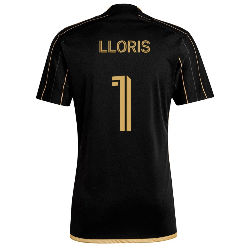 Kids Football Hugo Lloris #1 Black Gold Home Jersey 2024/25 T-Shirt