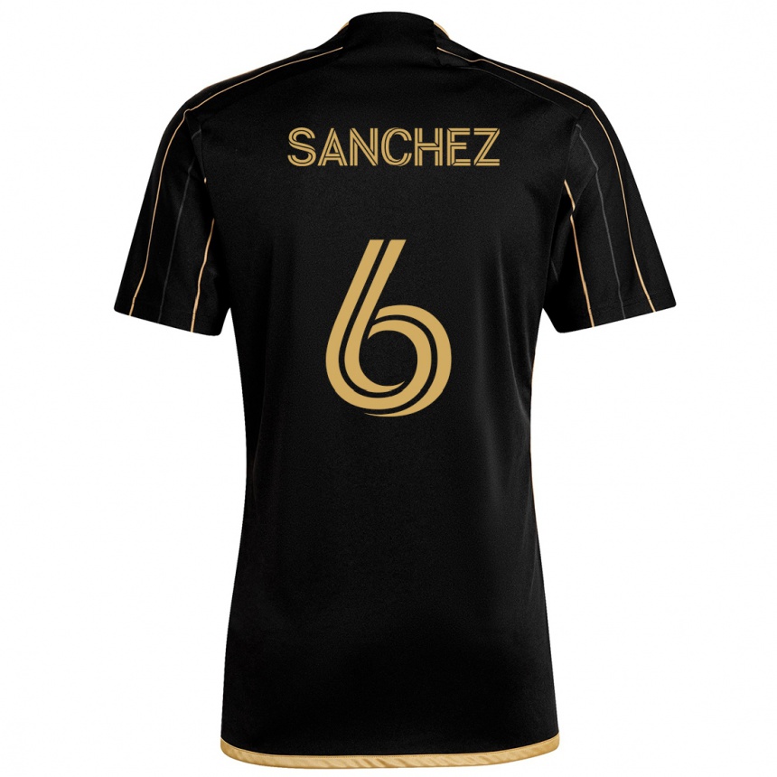 Kids Football Ilie Sánchez #6 Black Gold Home Jersey 2024/25 T-Shirt