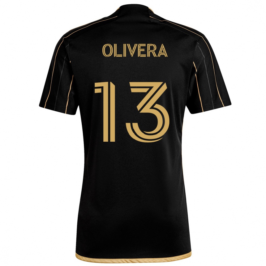 Kids Football Cristian Olivera #13 Black Gold Home Jersey 2024/25 T-Shirt