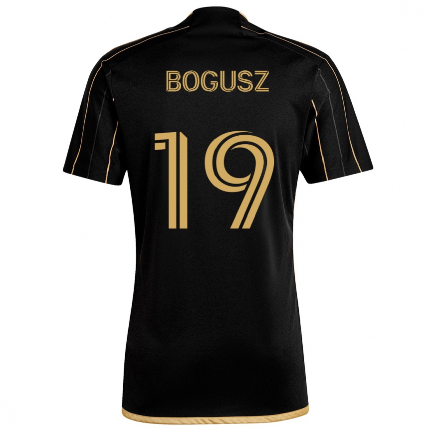 Kids Football Mateusz Bogusz #19 Black Gold Home Jersey 2024/25 T-Shirt