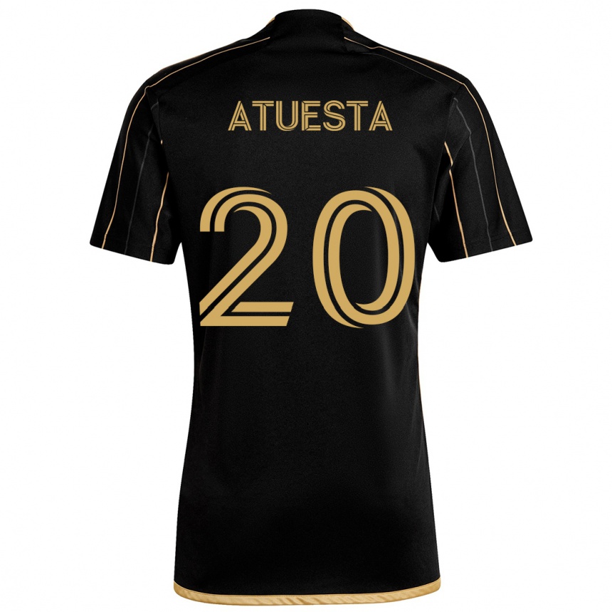 Kids Football Eduard Atuesta #20 Black Gold Home Jersey 2024/25 T-Shirt