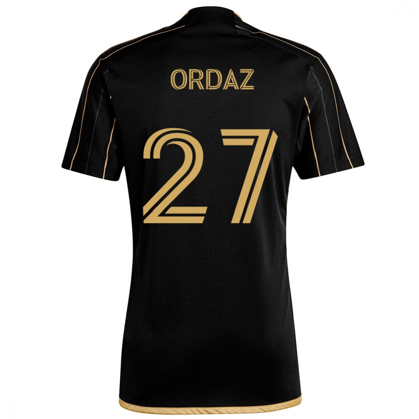 Kids Football Nathan Ordaz #27 Black Gold Home Jersey 2024/25 T-Shirt