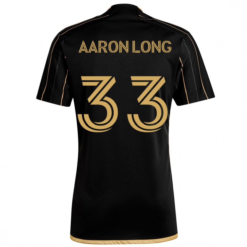 Kids Football Aaron Long #33 Black Gold Home Jersey 2024/25 T-Shirt