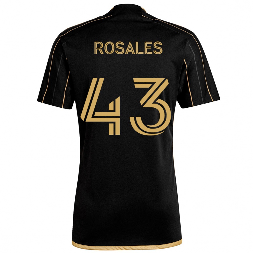 Kids Football Diego Rosales #43 Black Gold Home Jersey 2024/25 T-Shirt