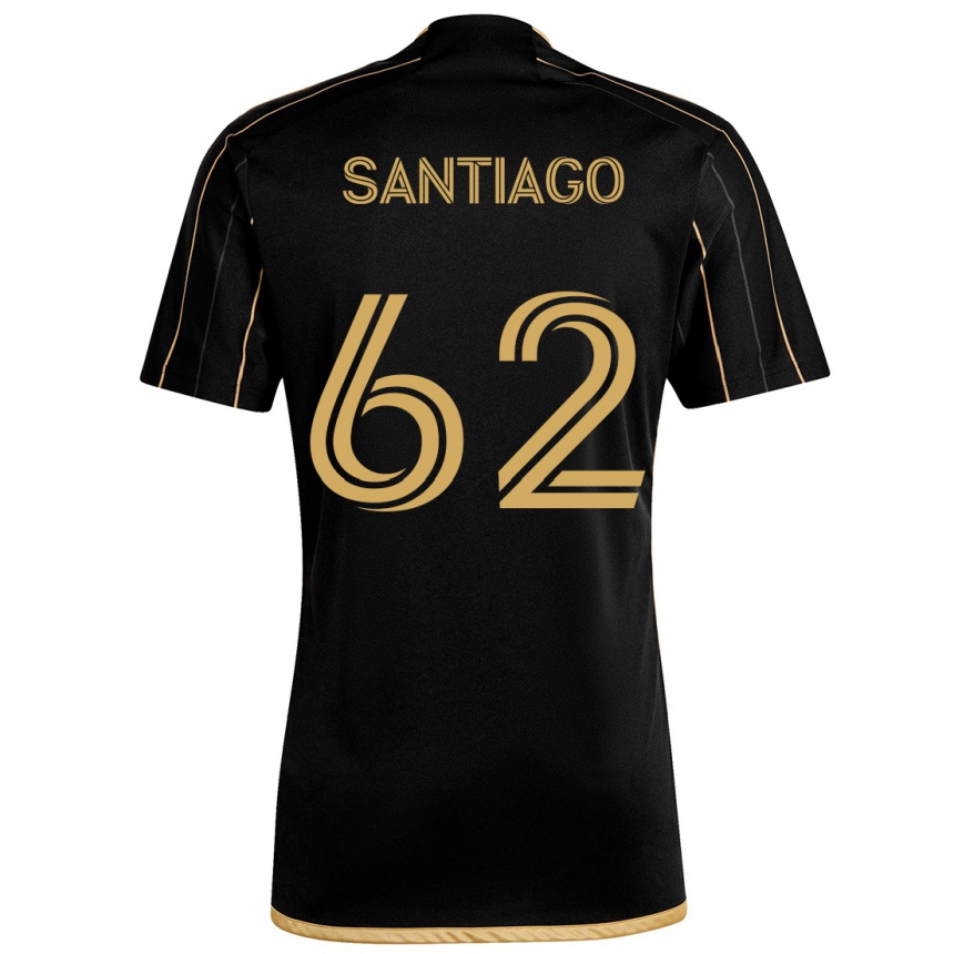 Kids Football Joshua Santiago #62 Black Gold Home Jersey 2024/25 T-Shirt