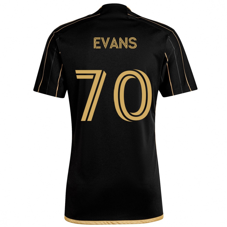 Kids Football Matthew Evans #70 Black Gold Home Jersey 2024/25 T-Shirt