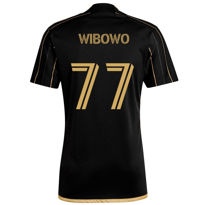 Kids Football Adrian Wibowo #77 Black Gold Home Jersey 2024/25 T-Shirt