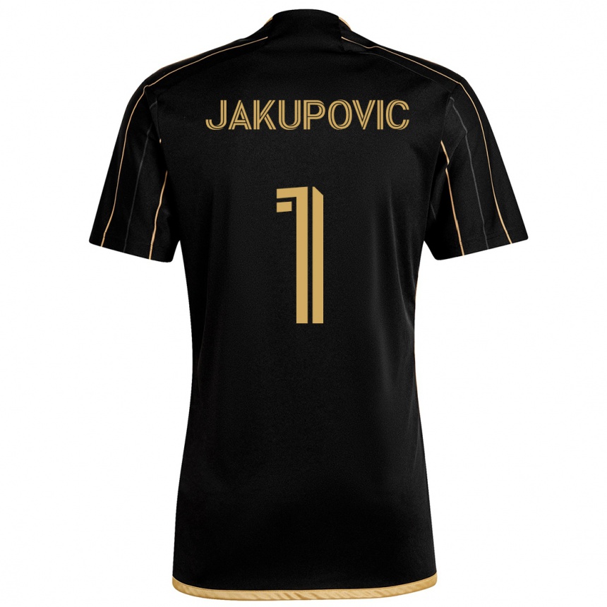 Kids Football Eldin Jakupović #1 Black Gold Home Jersey 2024/25 T-Shirt