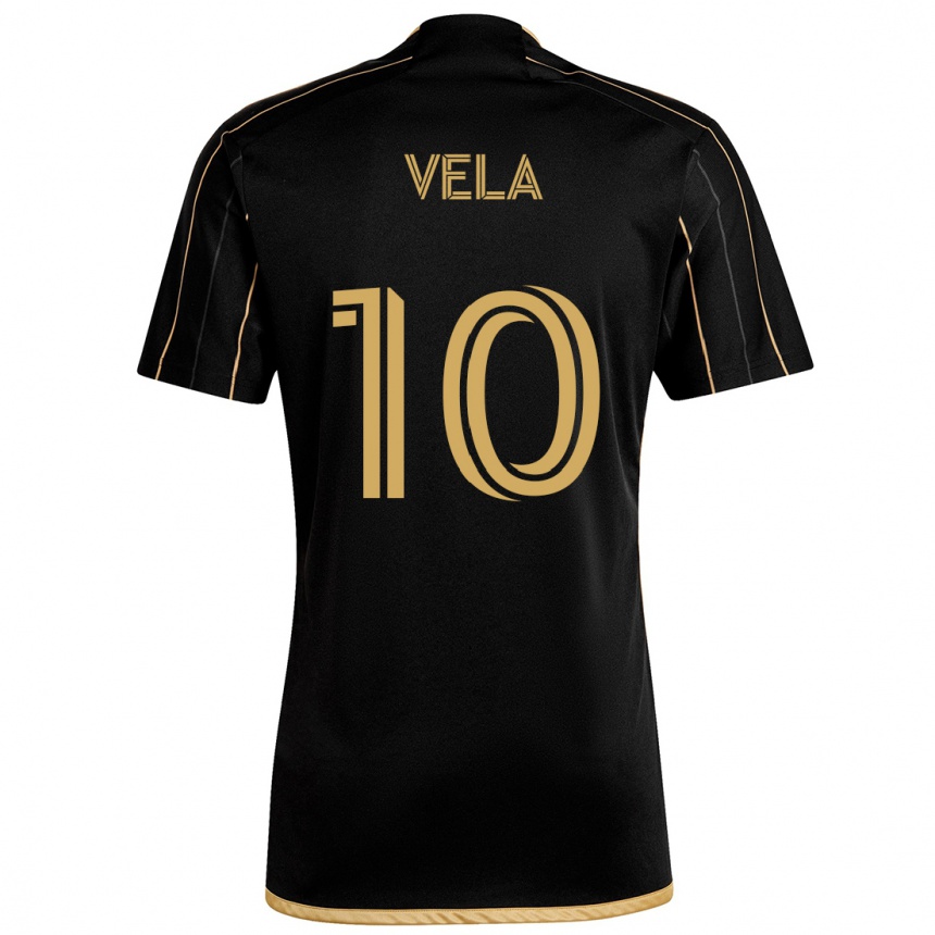 Kids Football Carlos Vela #10 Black Gold Home Jersey 2024/25 T-Shirt