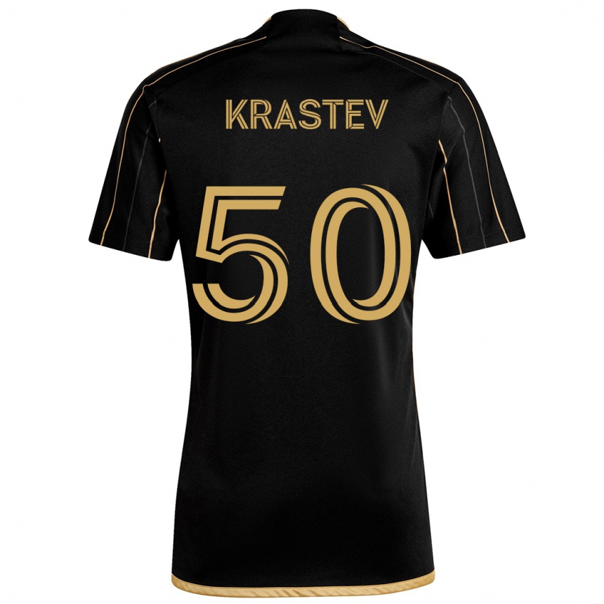 Kids Football Filip Krastev #50 Black Gold Home Jersey 2024/25 T-Shirt