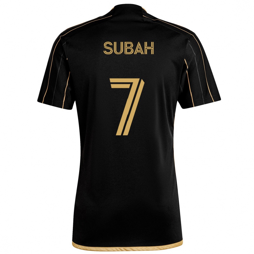 Kids Football Yekeson Subah #7 Black Gold Home Jersey 2024/25 T-Shirt