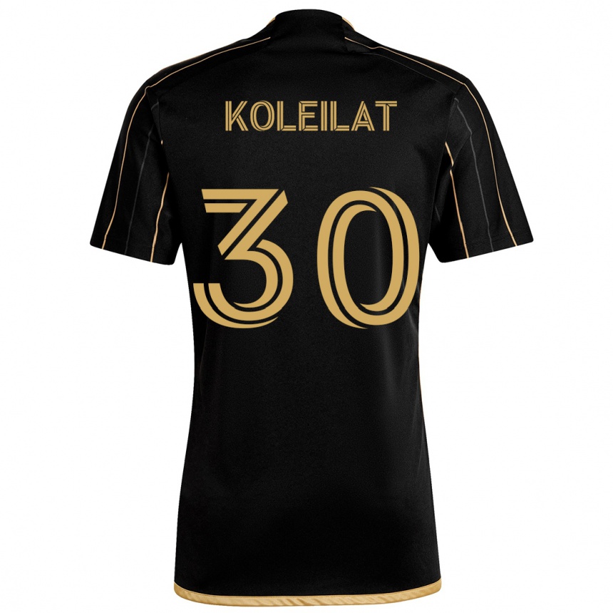 Kids Football Jassem Koleilat #30 Black Gold Home Jersey 2024/25 T-Shirt