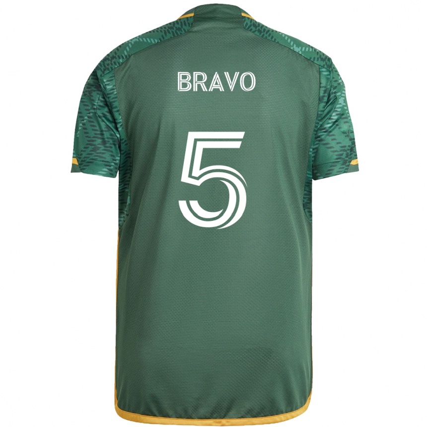 Kids Football Claudio Bravo #5 Green Orange Home Jersey 2024/25 T-Shirt