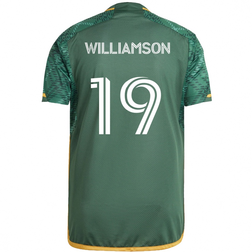 Kids Football Eryk Williamson #19 Green Orange Home Jersey 2024/25 T-Shirt