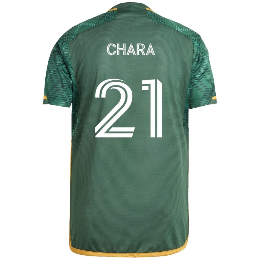 Kids Football Diego Chará #21 Green Orange Home Jersey 2024/25 T-Shirt