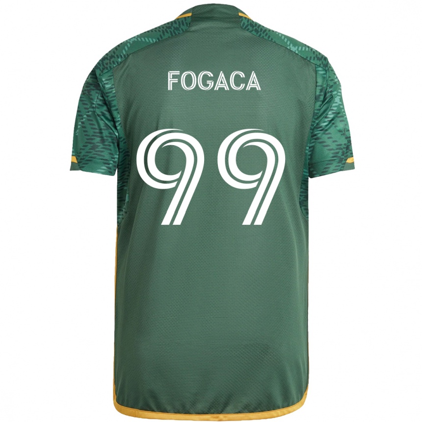 Kids Football Nathan Fogaça #99 Green Orange Home Jersey 2024/25 T-Shirt