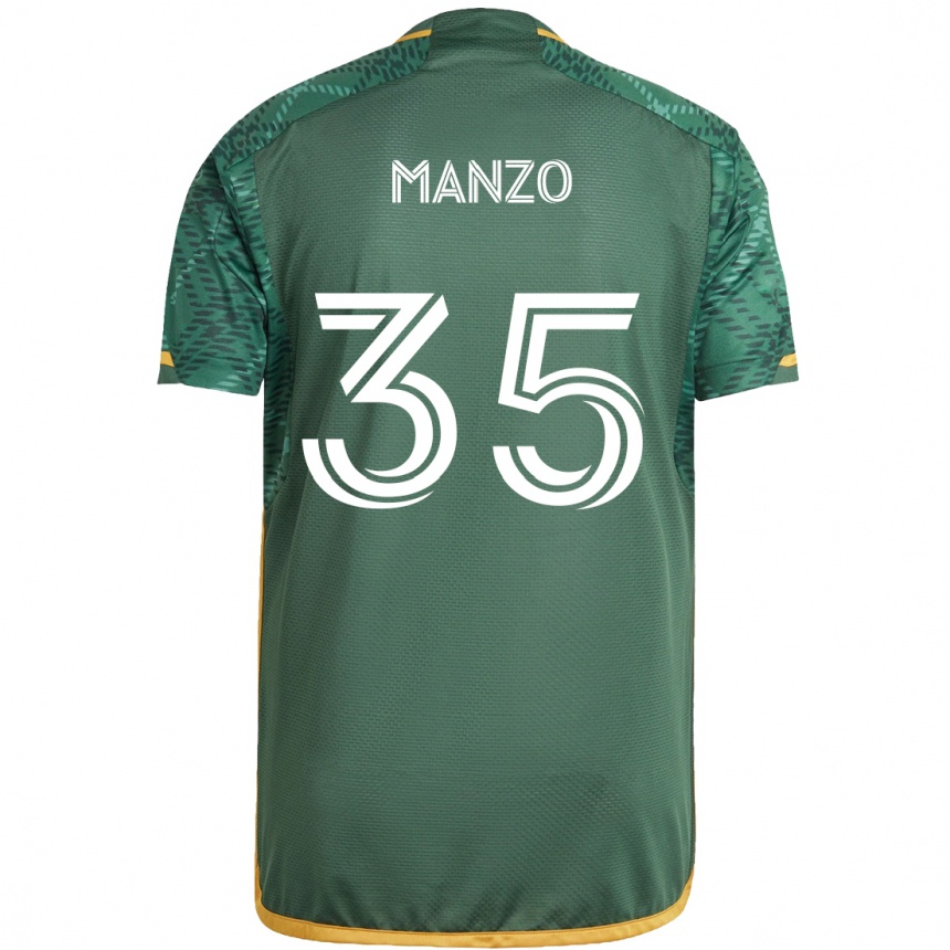 Kids Football Alexis Manzo #35 Green Orange Home Jersey 2024/25 T-Shirt