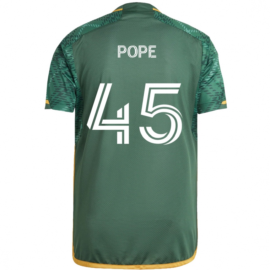 Kids Football Blake Pope #45 Green Orange Home Jersey 2024/25 T-Shirt