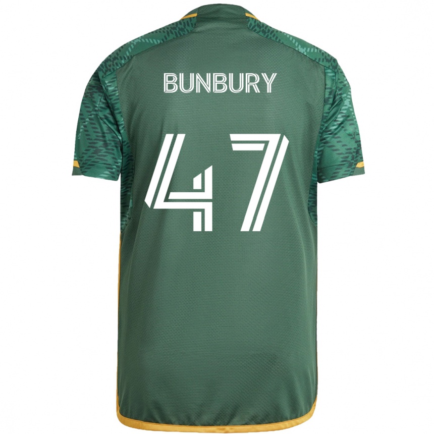 Kids Football Mataeo Bunbury #47 Green Orange Home Jersey 2024/25 T-Shirt