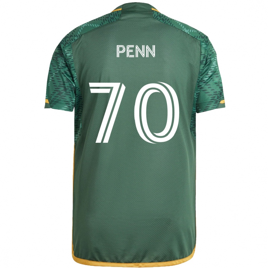 Kids Football Josh Penn #70 Green Orange Home Jersey 2024/25 T-Shirt