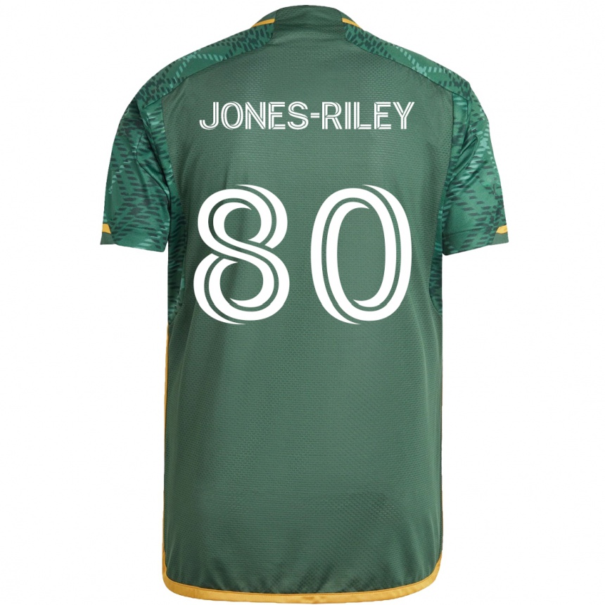 Kids Football Jaden Jones-Riley #80 Green Orange Home Jersey 2024/25 T-Shirt