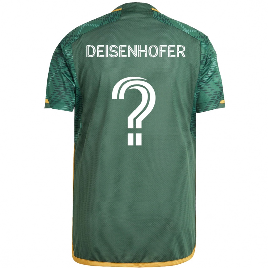 Kids Football Maximilian Deisenhofer #0 Green Orange Home Jersey 2024/25 T-Shirt