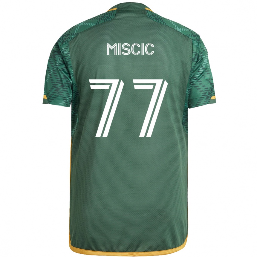 Kids Football Selmir Miscic #77 Green Orange Home Jersey 2024/25 T-Shirt